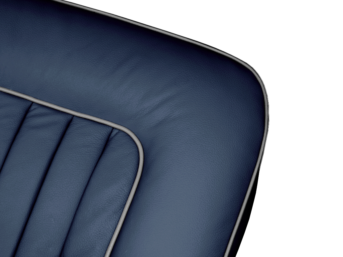 Blue with Grey Piping