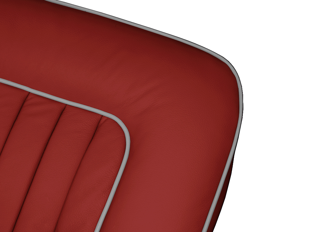 Red with Grey Piping