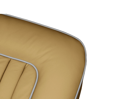 Biscuit with Grey Piping