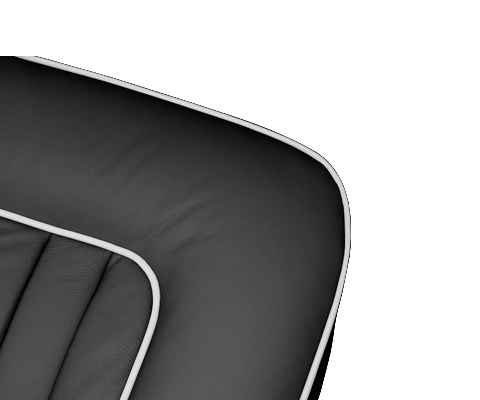 Black with White Piping