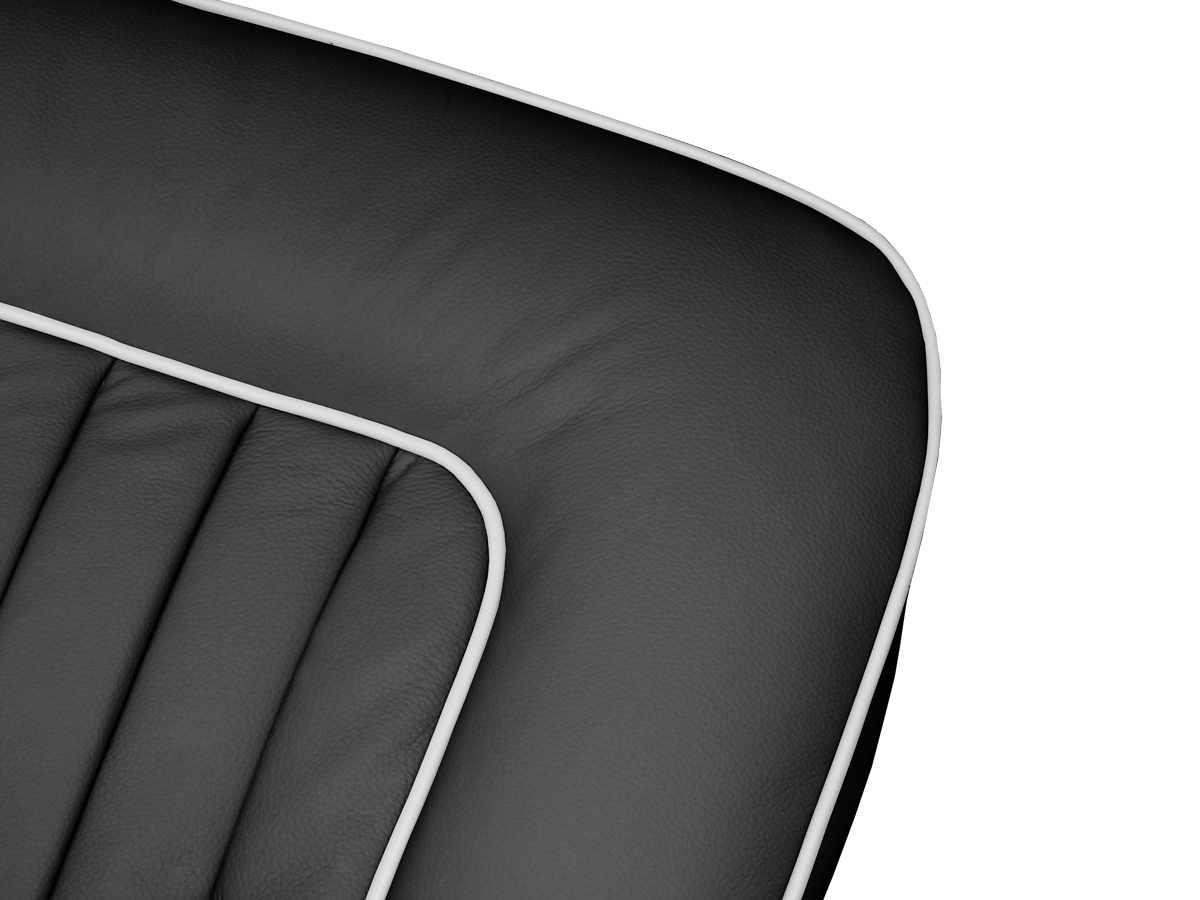 Black with White Piping