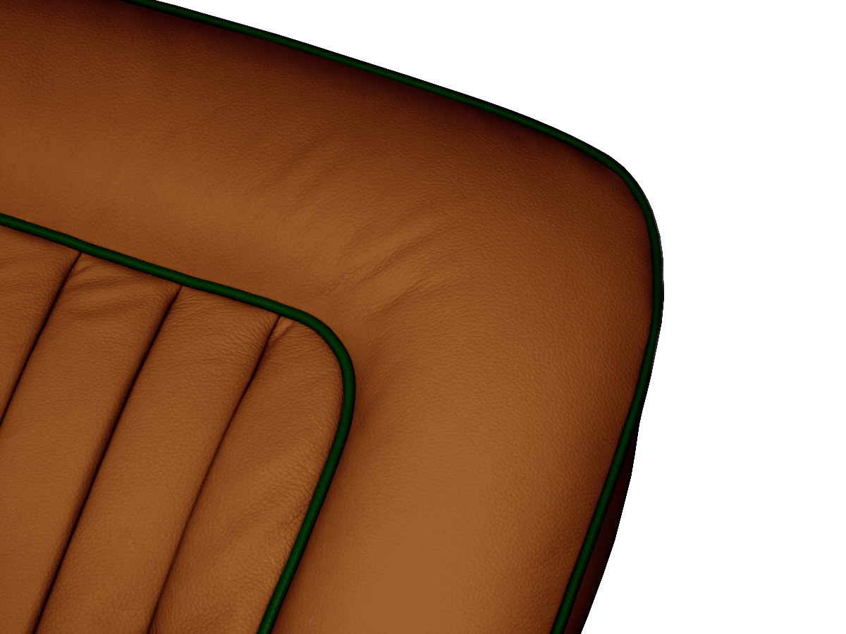 Autumn Leaf Tan with Green Piping