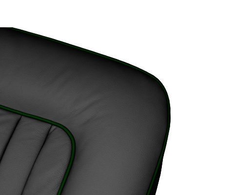 Black with Green Piping