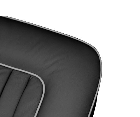 Black with Grey Piping