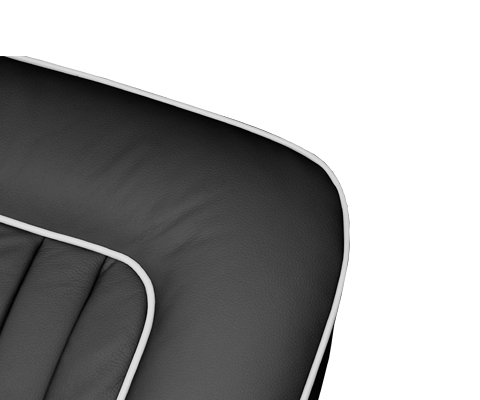 Black with White Piping