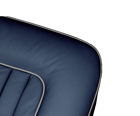 Blue with Grey Piping