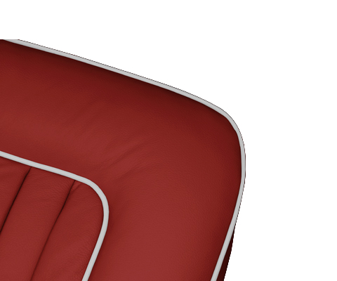 Red with White Piping