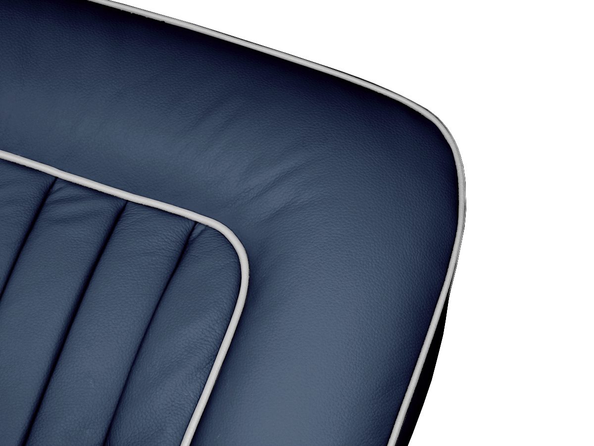 Blue with White Piping