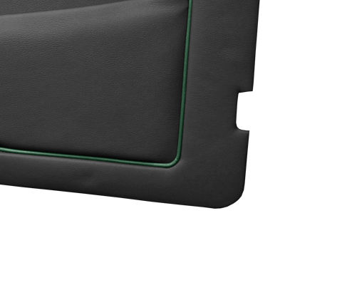 Black with Green Piping