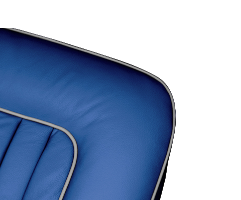 Light Blue with Grey Piping