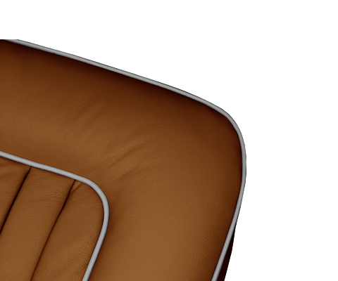 Hazelnut with Grey Piping