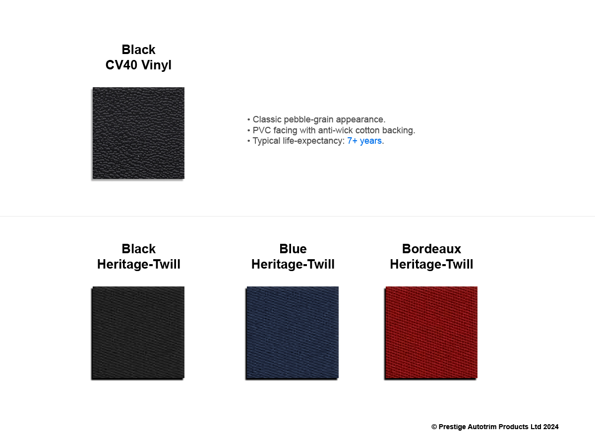 Cabriotex® Heritage-Twill Fabrics for Car Hoods, Convertible Tops, Soft Tops, Roofs, Tonneau Covers, Hood Covers | Prestige Autotrim Products Ltd